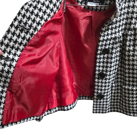 Live a Little LAL Houndstooth Jacket Size Small Wool Blend - Picture 3 of 8